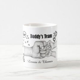 Caneca De Café Equipe Personalizada do Papai Nome do Papai e da C