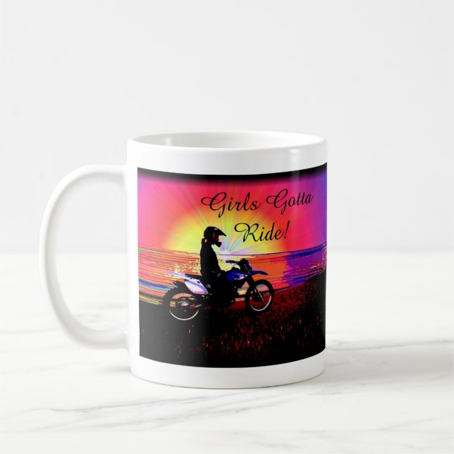 Caneca De Café Equitação adolescente do motocross do velomotor (Esquerda)