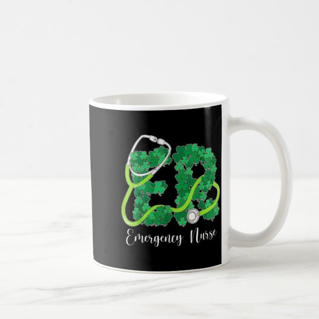 Caneca De Café Er Emergency Nurse Stethoscope St. Patrick's Day S (Direita)