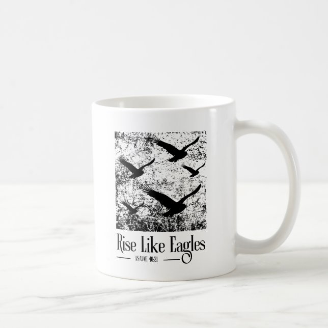 Caneca De Café Ergam-se Como Águias – Isaías 40:31 (Direita)