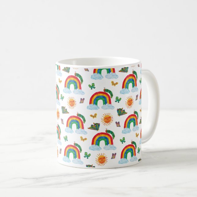 Caneca De Café Eric Carle | Lagarta à Borboleta Arco-Íris (Frente Esquerda)