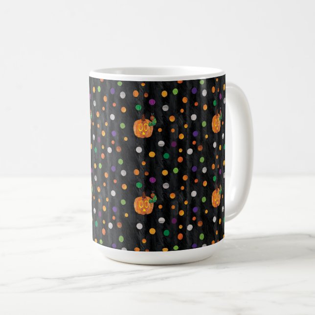 Caneca De Café Eric Carle | Padrão de Bolinhas de Halloween (Frente Esquerda)