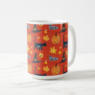 Caneca De Café Eric Carle   Padrões de Dia das Bruxas das Lagarta