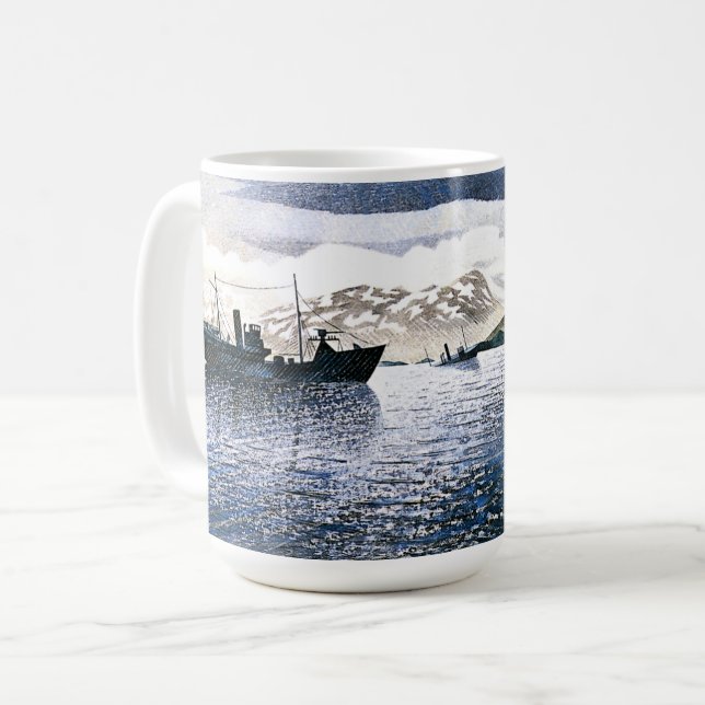 Caneca De Café Eric Ravilious - Noruega, realismo mágico, (Frente Esquerda)