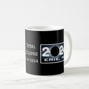Caneca De Café Erie Pennsylvania Eclipse abril de 2024 Total Sola