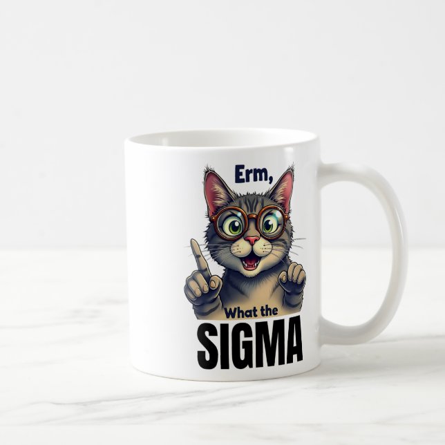Caneca De Café Erm O Que O Gato De Sigma Engraçado Lovers (Direita)