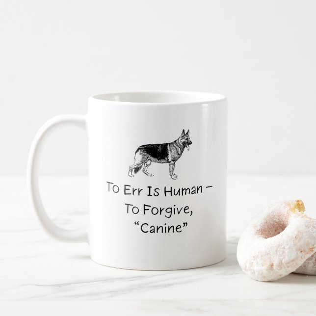 Caneca De Café Err É Humano Para Perdoar A Canina, Cachorro Adora (Com Donut)