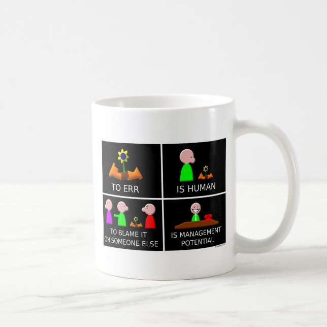 Caneca De Café Errar é humano preto (Direita)
