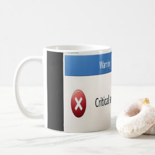 Caneca De Café Erro Crítico — Gráfico de Caixas de Alerta do Retr