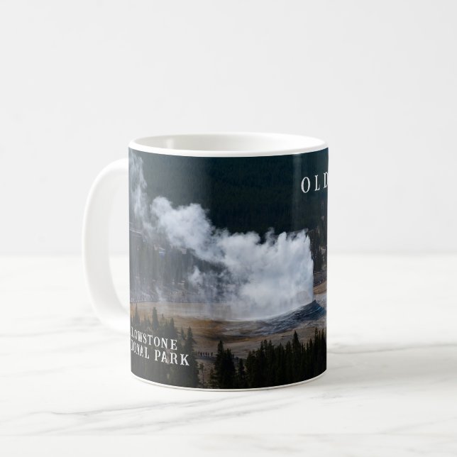 Caneca De Café Erupção Yellowstone, um velho gênio de fé (Frente Esquerda)