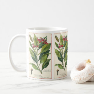 Caneca De Café Ervas e especiarias alimentares vintage, planta de