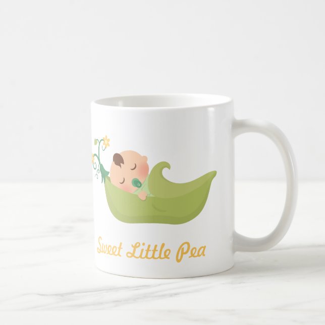Caneca De Café Ervilha Doce em um Bebê Menino Fofo (Direita)