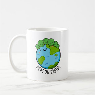 Caneca De Café Ervilhas Na Terra, Cute Veggie Peace Pun