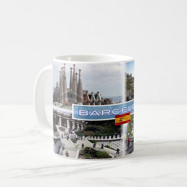 Caneca De Café ES Barcelona - Sagrada Família - Casa Batllo (Frente Esquerda)