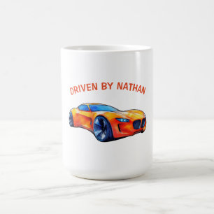 Caneca De Café Esboço a Lápis do Carro Esportivo Laranja Conceito