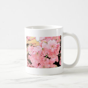 Caneca De Café Esboço artístico adorável de flores de cerejeira r