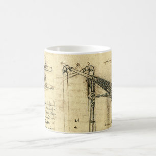 Caneca De Café Esboço da Ala de Leonardo da Vinci sobre Máquina V