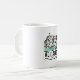 Caneca De Café Esboço de Alicante Castelo de Santa Bárbara Costa