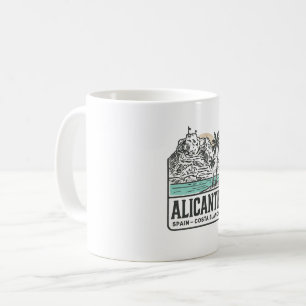 Caneca De Café Esboço de Alicante Castelo de Santa Bárbara Costa