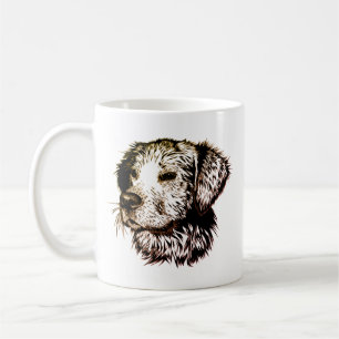 Caneca De Café Esboço de Cachorrinho Marrom