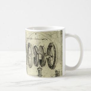 Caneca De Café Esboço de Engenharia de Leonardo da Vinci de uma r