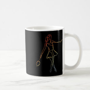 Caneca De Café Esboço de Jogadora de Badminton Feminina Jogo de P