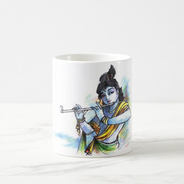 Caneca De Café Esboço de Krishna (Centro)