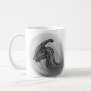 Caneca De Café Esboço de Parasaurolophus