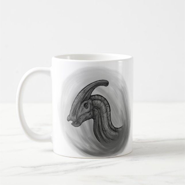 Caneca De Café Esboço de Parasaurolophus (Esquerda)