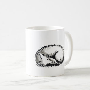 Caneca De Café Esboço de raposa-branca com nome