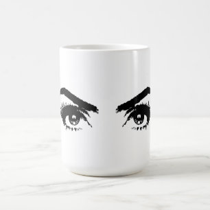 Caneca De Café Esboço de Sobrancelhas Femininas