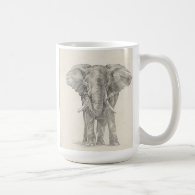 Caneca De Café esboço elefante (Direita)