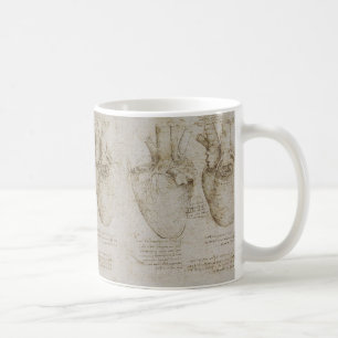 Caneca De Café Esboços humanos da anatomia do coração de da Vi