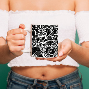 Caneca De Café Escala de Cinza Flor Floral