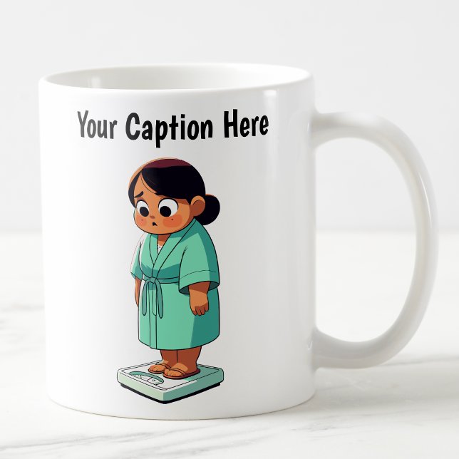 Caneca De Café Escala de Peso Cartoon Personalizável  (Criador carregado)