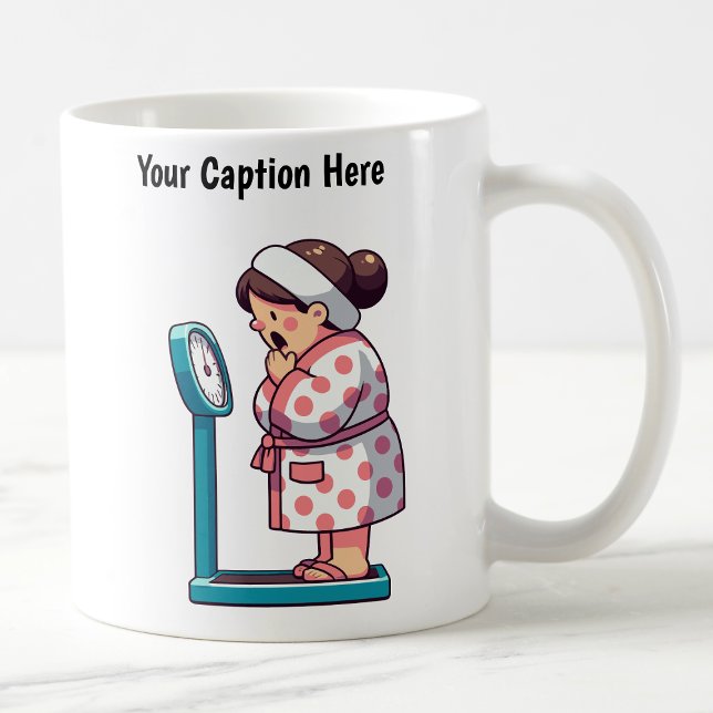 Caneca De Café Escala de Peso Cartoon Personalizável  (Criador carregado)