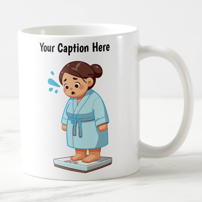 Caneca De Café Escala de Peso Cartoon Personalizável  (Criador carregado)
