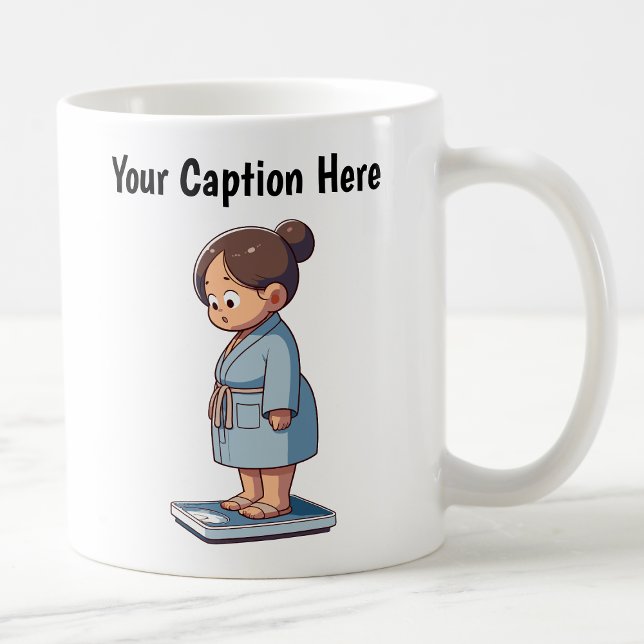 Caneca De Café Escala de Peso de Cartoon Personalizável (Criador carregado)