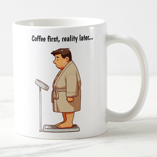 Caneca De Café Escala de Peso de Cartoon Personalizável (Criador carregado)