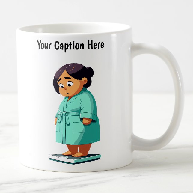 Caneca De Café Escala de Peso de Cartoon Personalizável (Criador carregado)