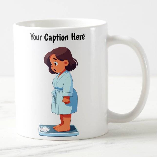 Caneca De Café Escala de Peso de Cartoon Personalizável (Criador carregado)
