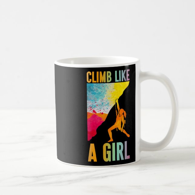 Caneca De Café Escaladora Como Uma Rapariga Escalada Montanhismo  (Direita)
