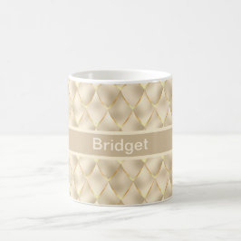 Caneca De Café Escalas de Dragões Medievais Douradas com Nome