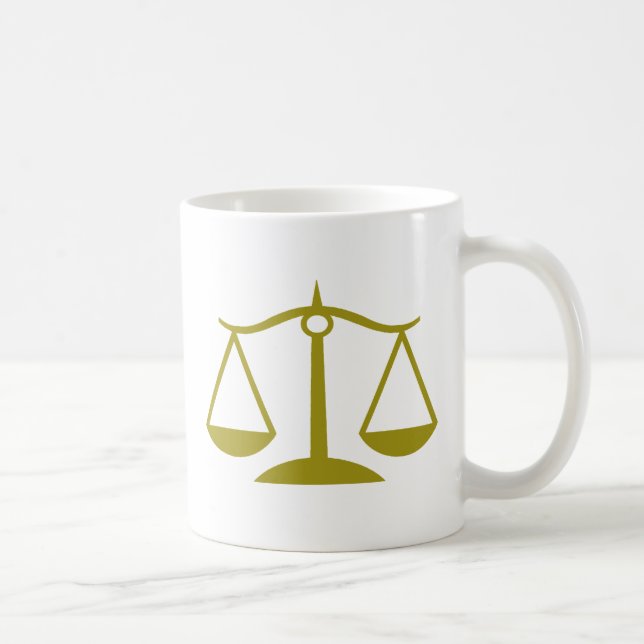 Caneca De Café Escalas de justiça - ouro (Direita)