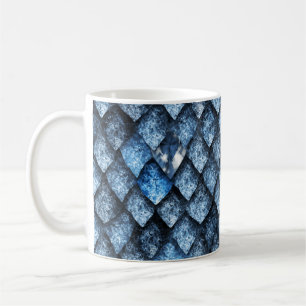 Caneca De Café Escalas do dragão/gemas azuis