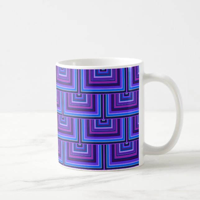 Caneca De Café Escalas quadradas azuis e roxas (Direita)