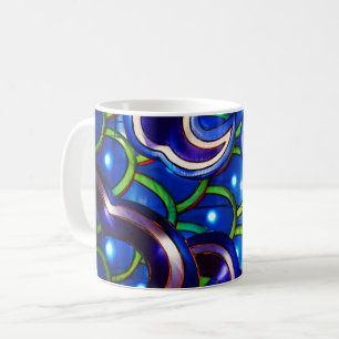 Caneca De Café Escamas Azuis Brilhantes