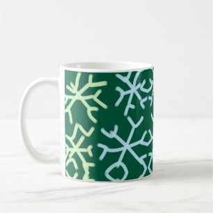 Caneca De Café Escamas de neve azuis escamas de Natal padrão de n