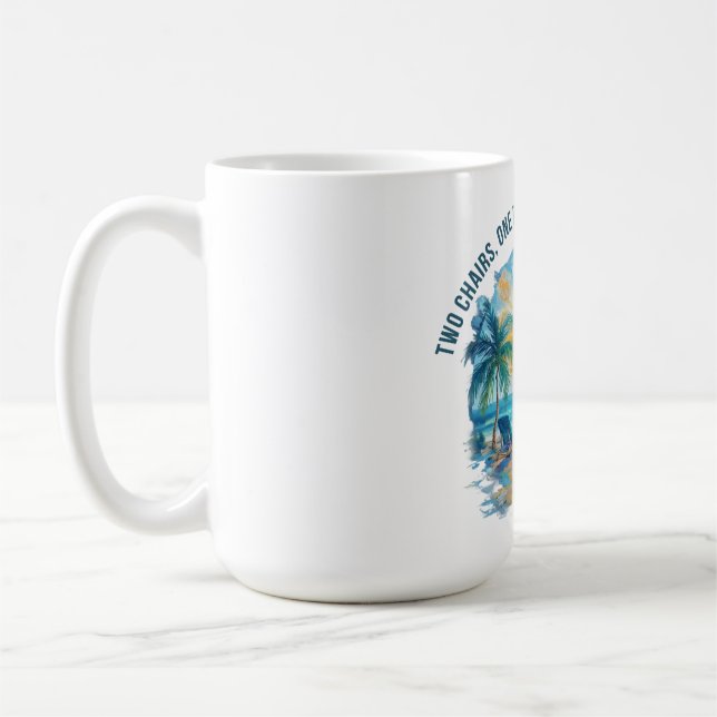 Caneca De Café Escape de praia: duas cadeiras, um sonho (Esquerda)
