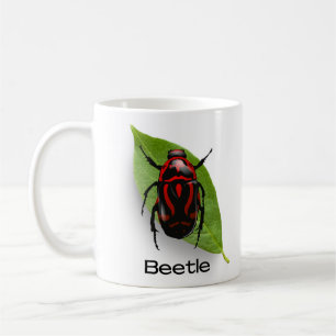 Caneca De Café Escaravelho numa folha, inseto